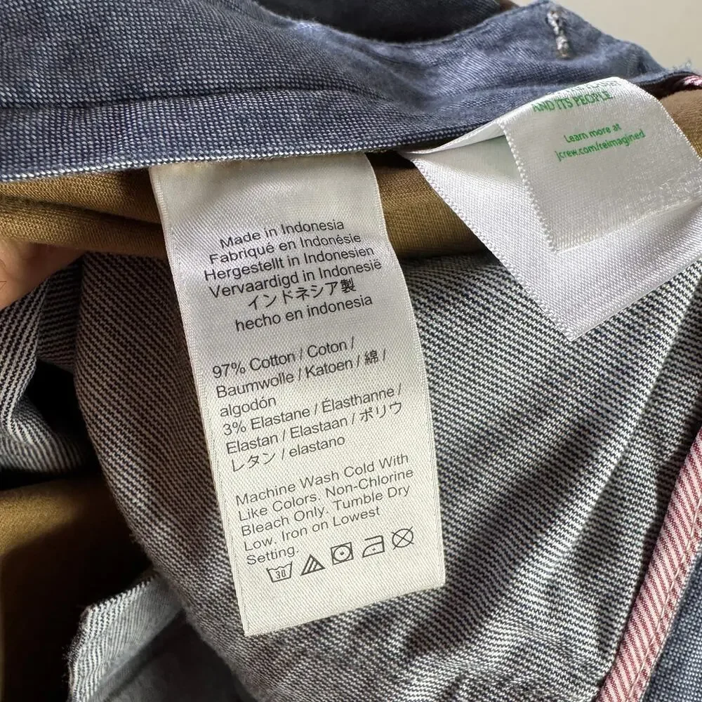J.Crew 770 Straight-Fit Core Stretch Chino Pants Mens W32 L30 River Brown AR886